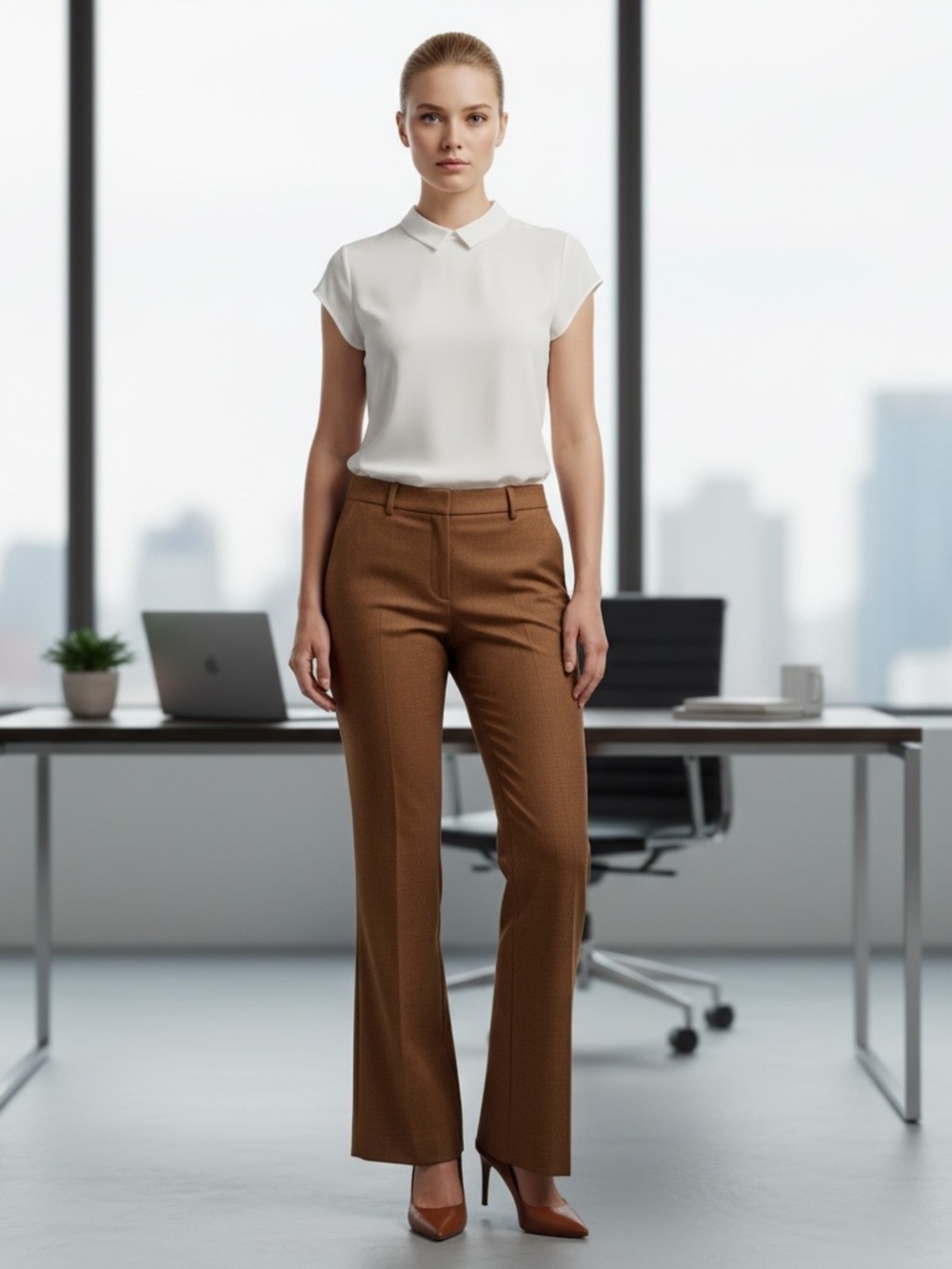 ANNE KLEIN nwt mid rise brown dress pants fall workwear office pants